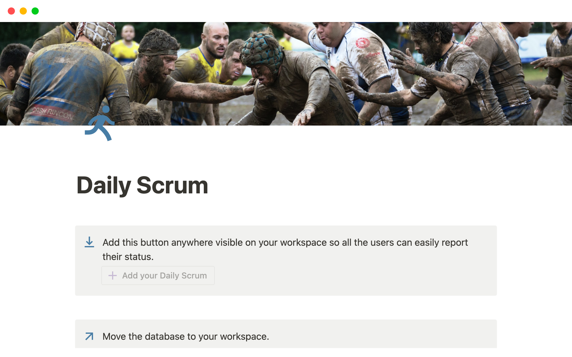 A template preview for Daily Scrum