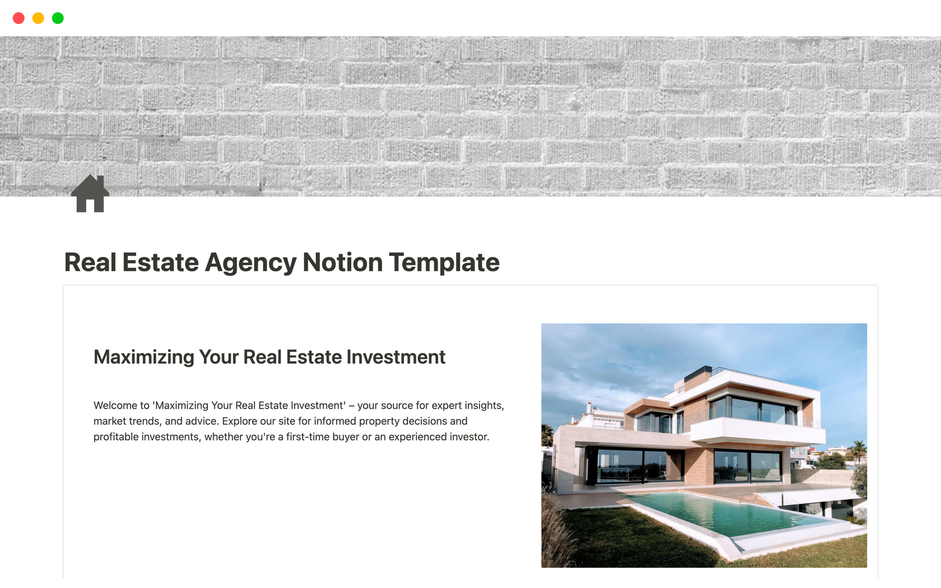 A template preview for Real Estate Agency