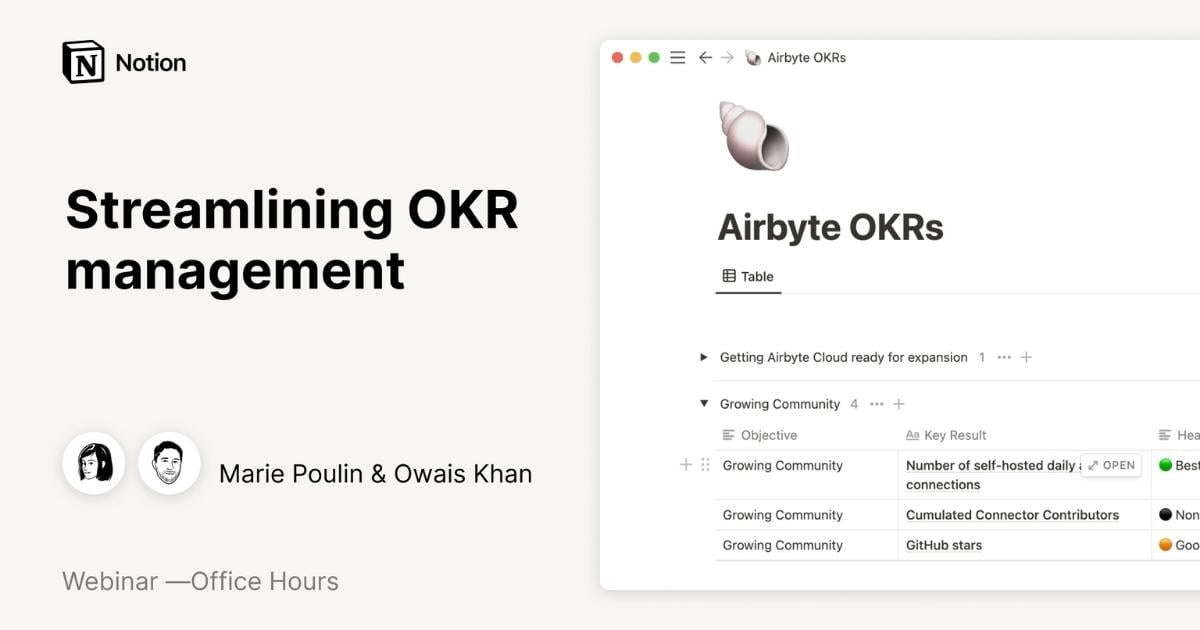 Notion Office Hours: Streamlining OKR management