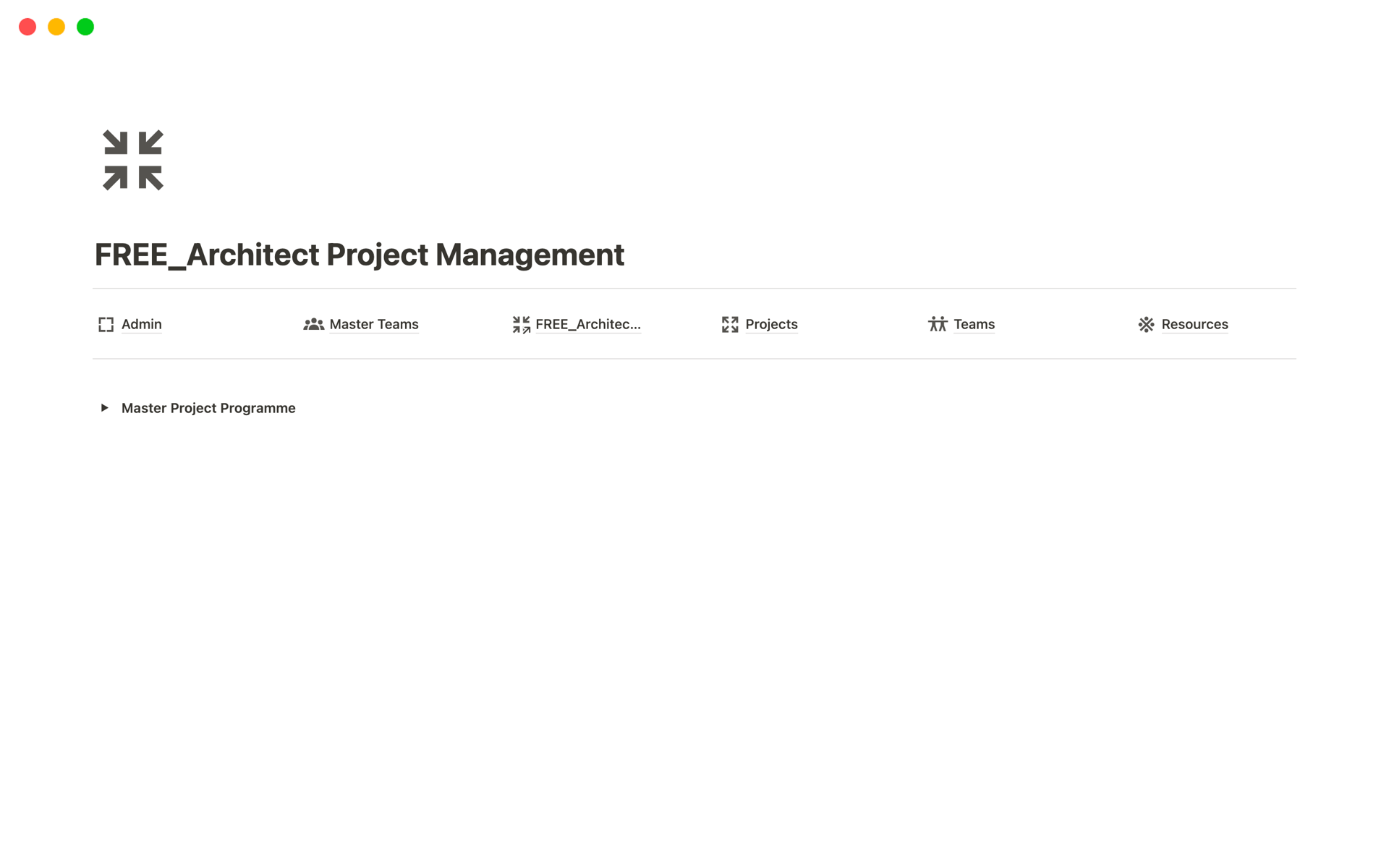 Architect Project Management Basic Notion Template