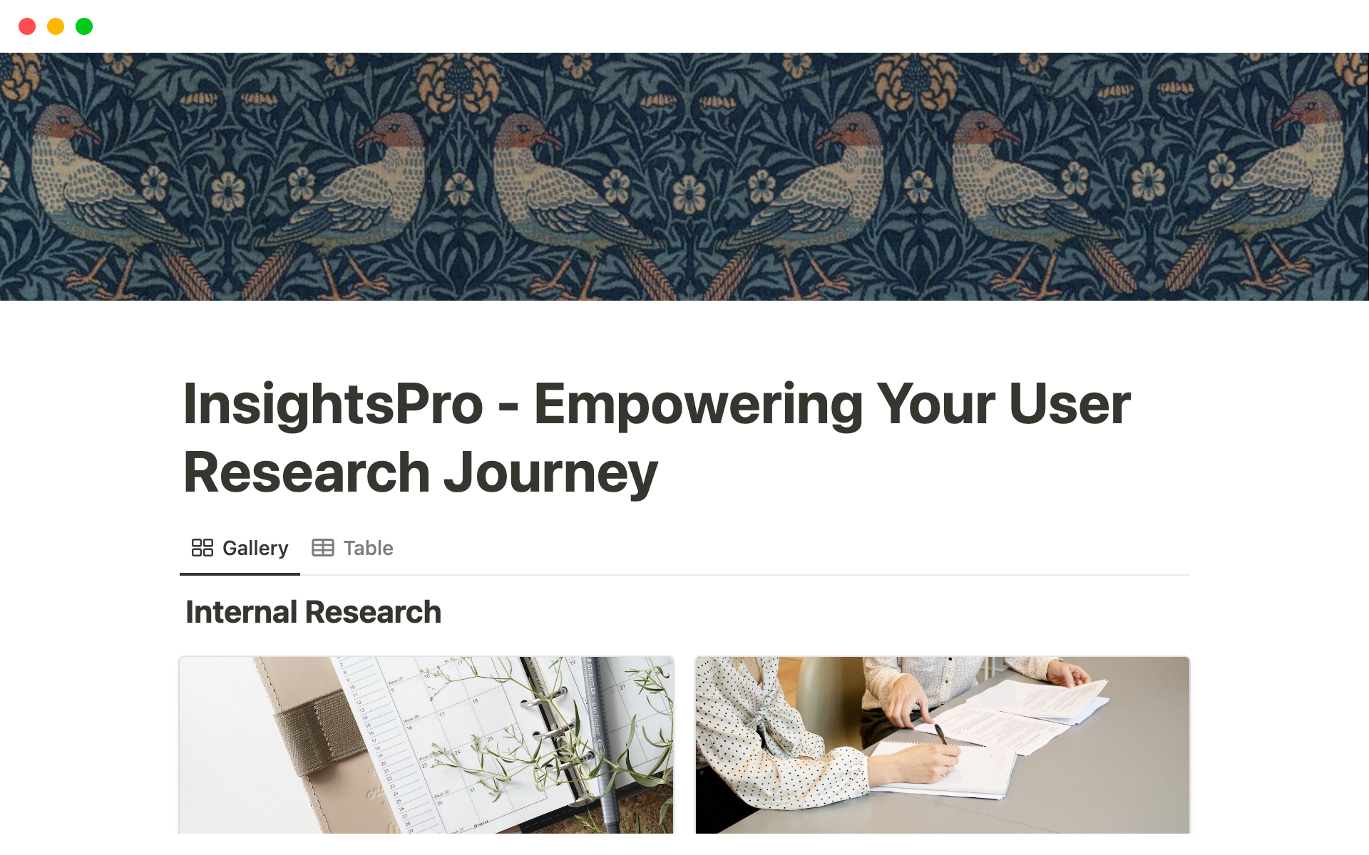 A template preview for InsightsPro - Empowering Your User Research Journey