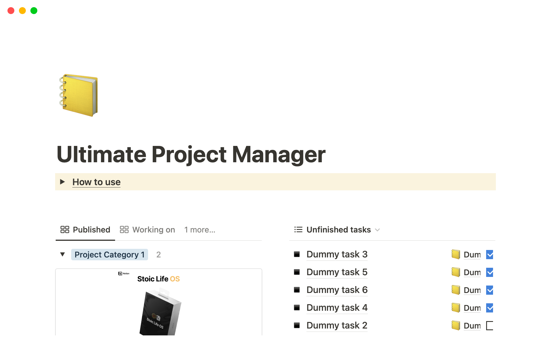 A project management template made to plan, organize and keep track of projects and improve your visual overview with this Notion template designed to let you handle projects with ease and tranquility.