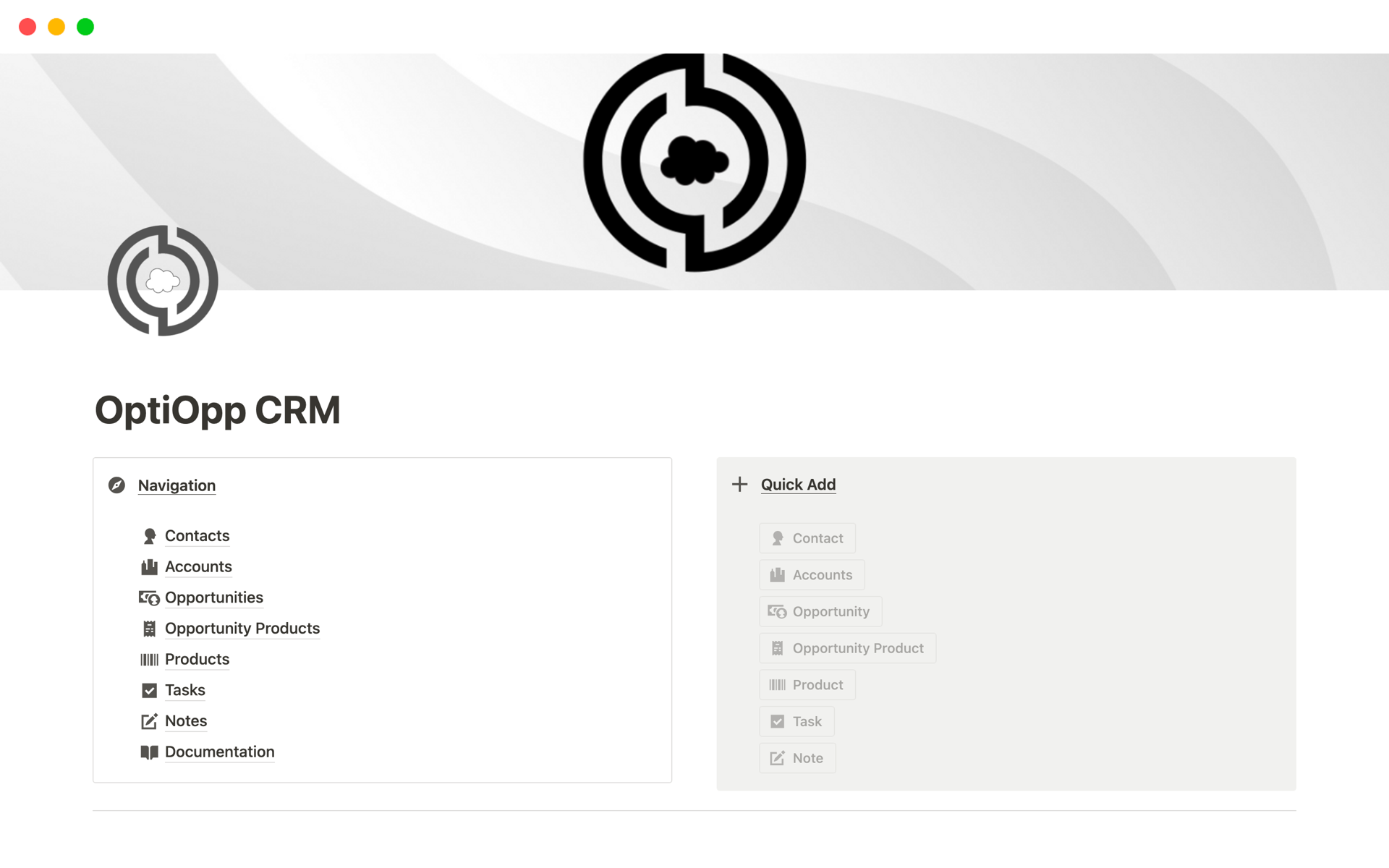 A template preview for OptiOpp CRM
