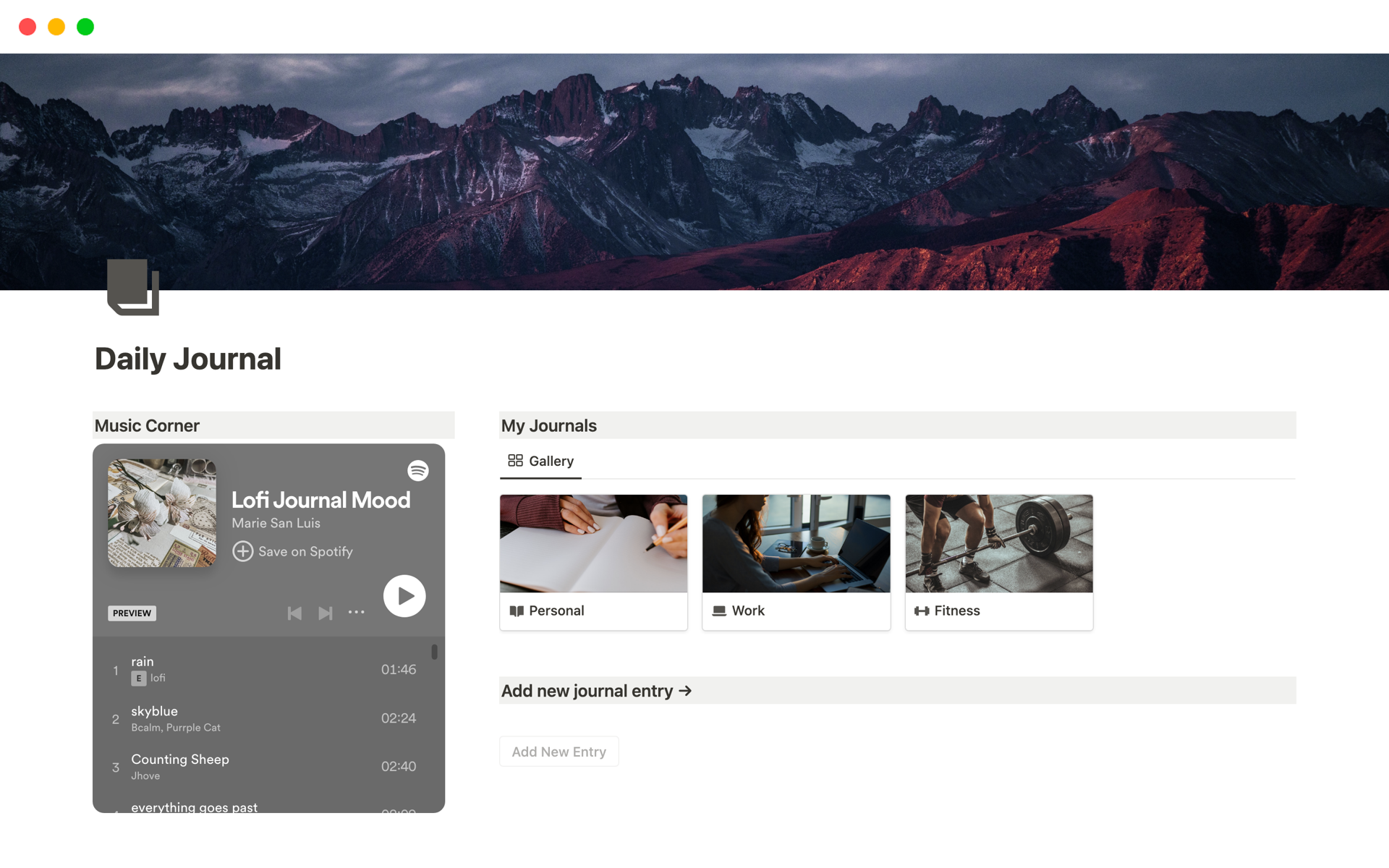Daily Journal Notion Template