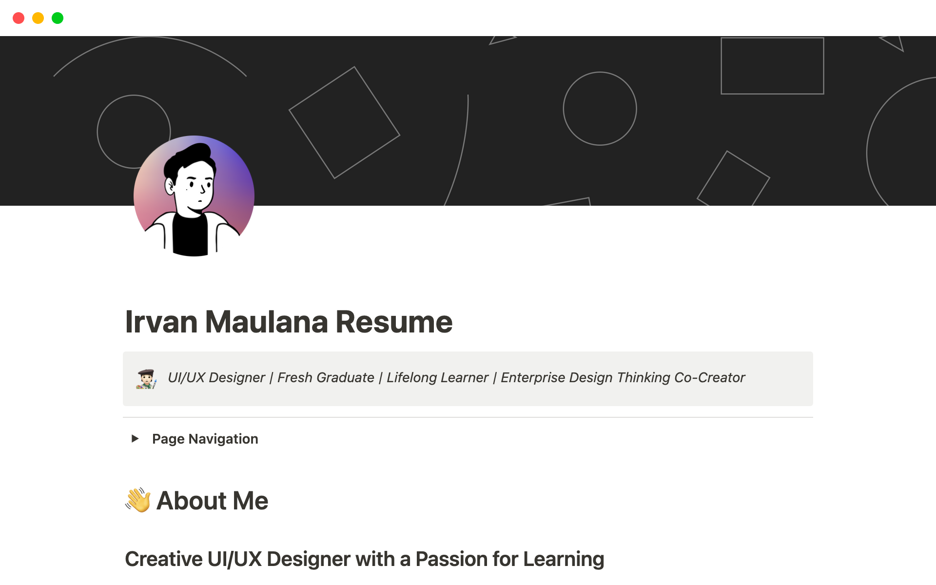 A template preview for Resume UI/UX Designer