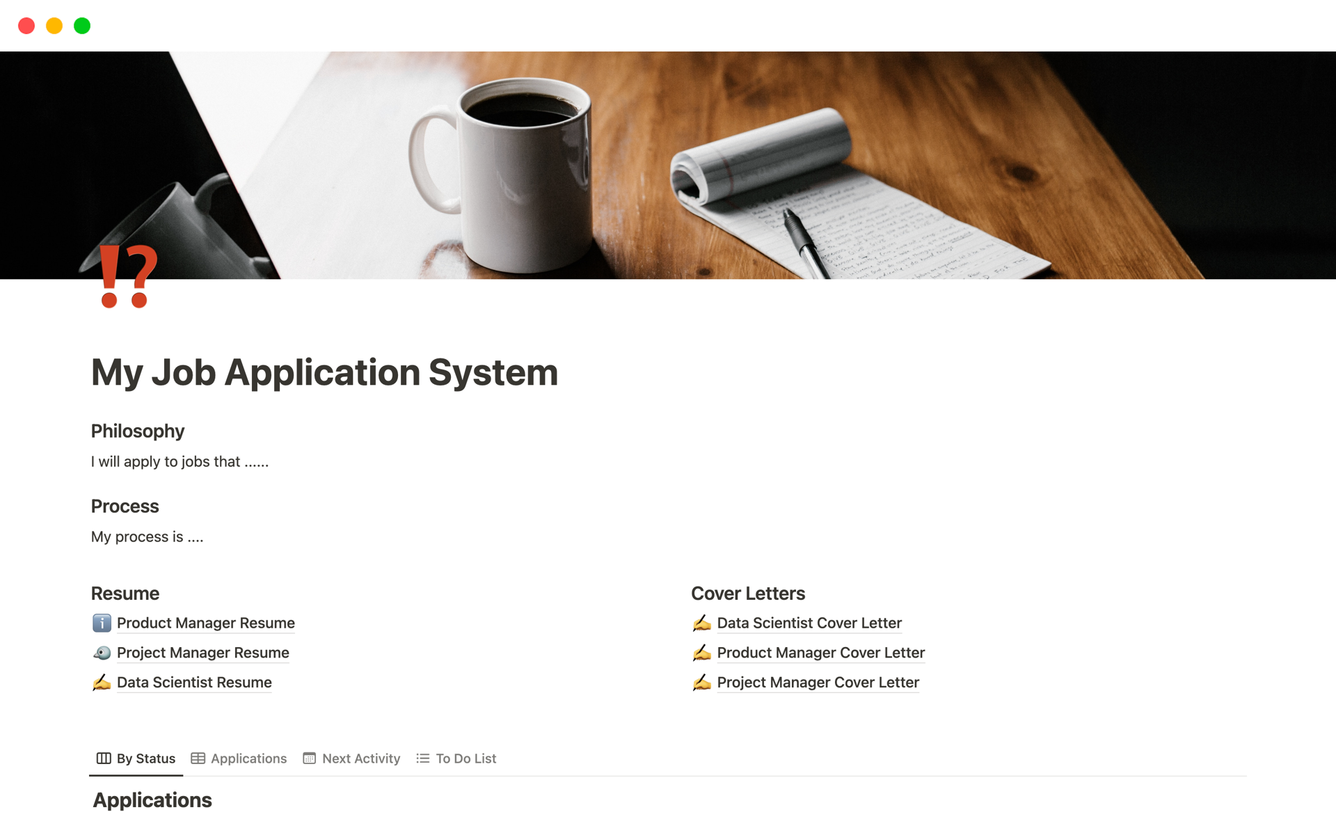 My Job Application System Notion Template
