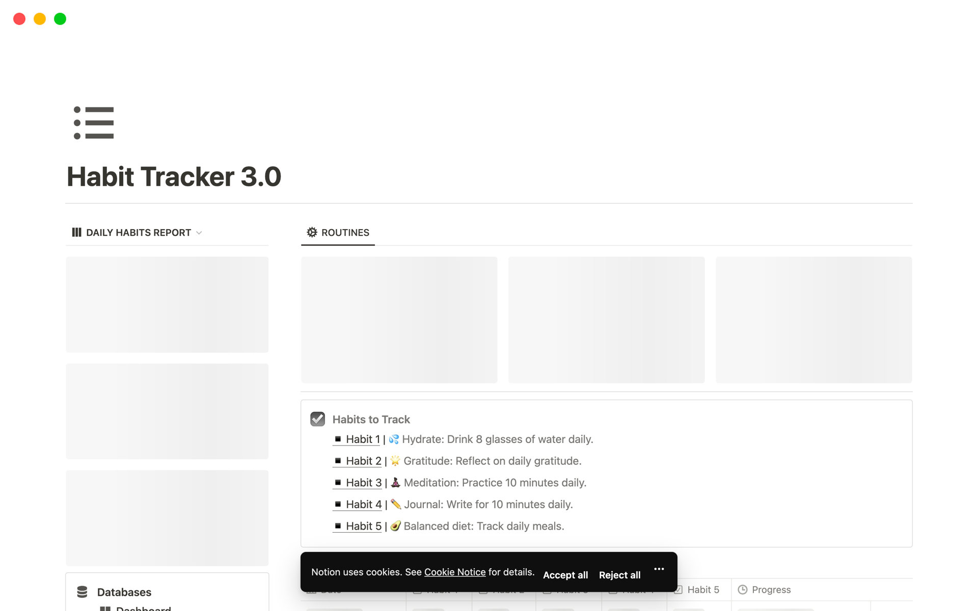 Habit Tracker 3.0 Notion Template