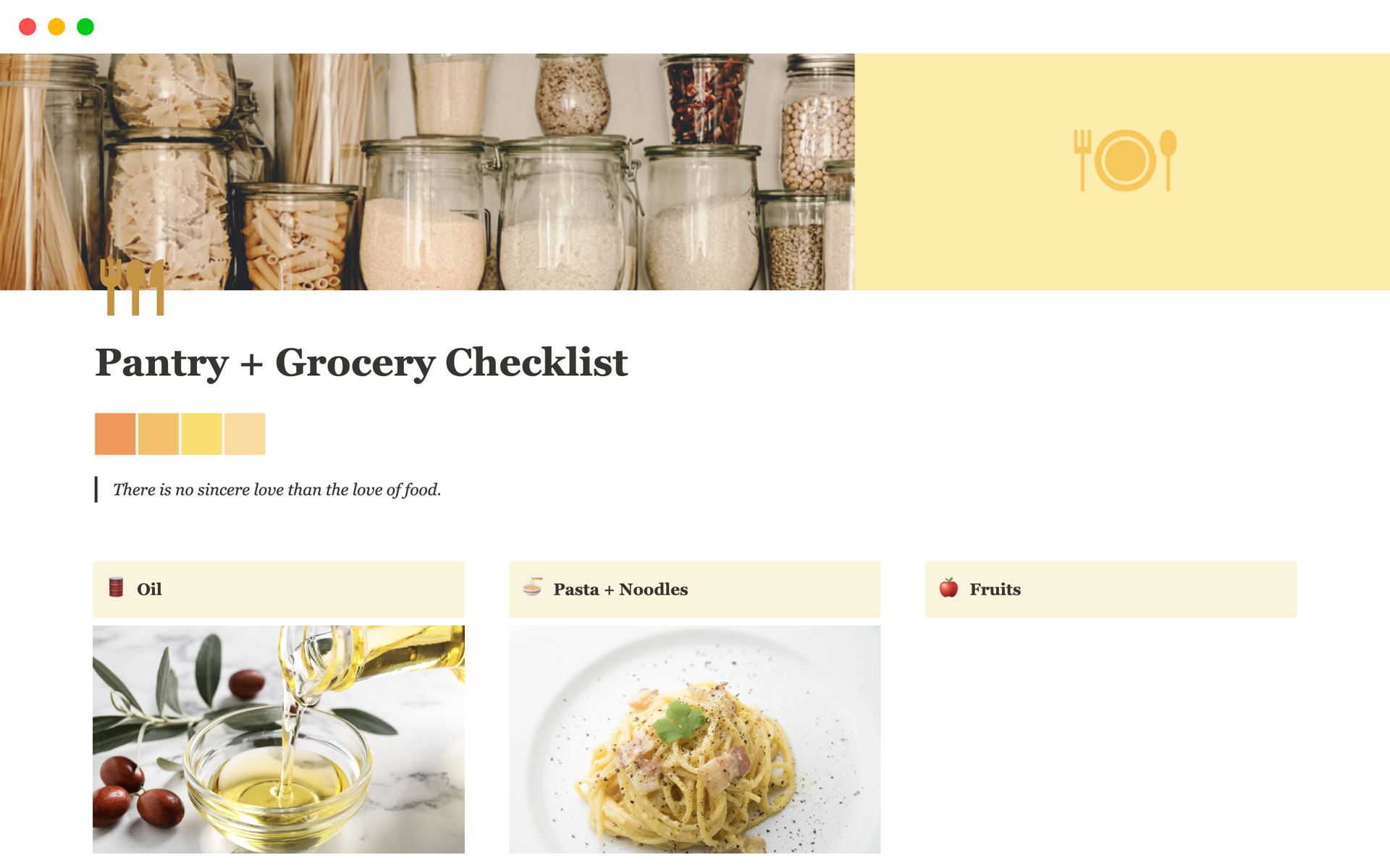 A template preview for Pantry Grocery Checklist