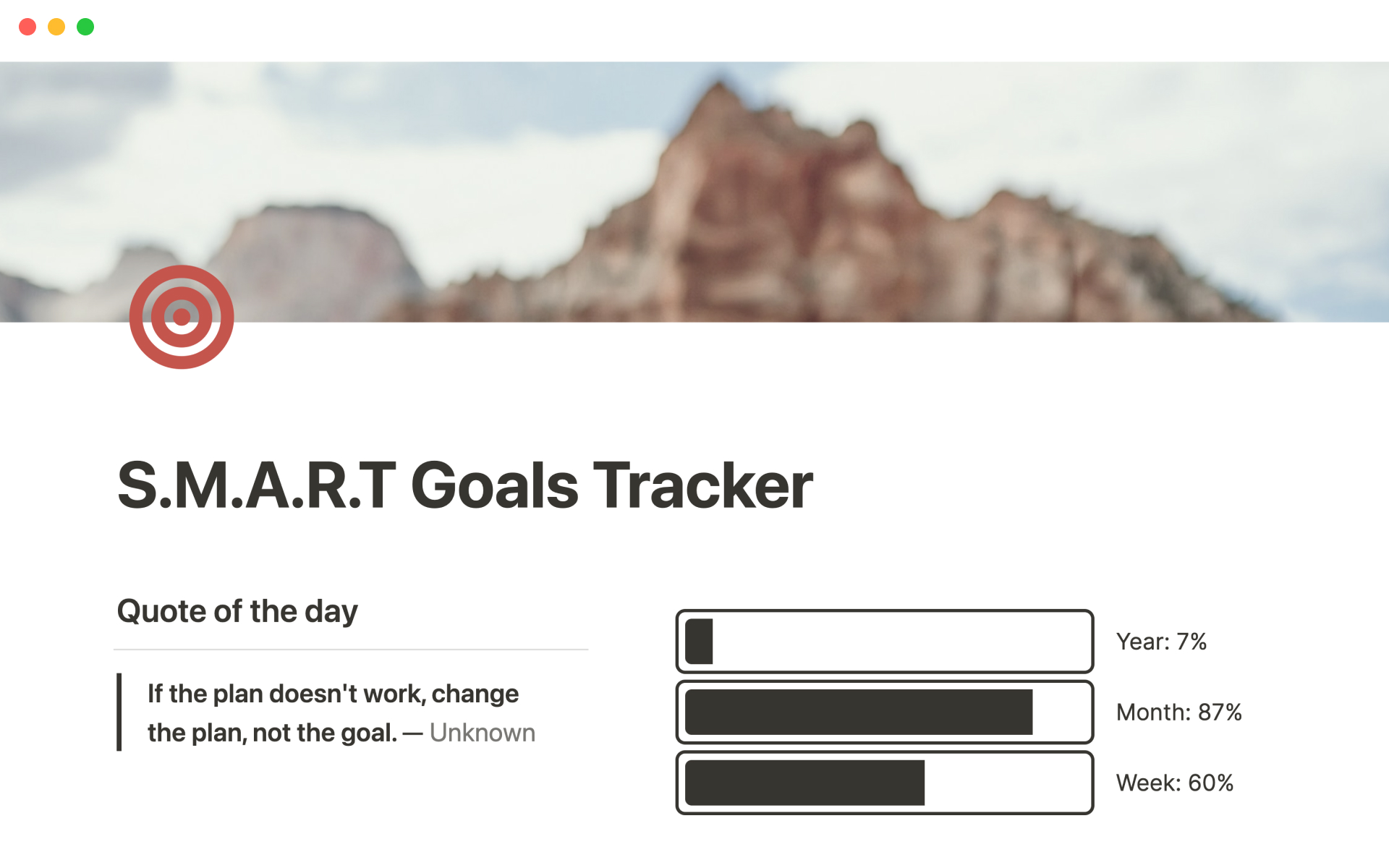 In-depth goal setting and tracking, inspired by Ali Abdaal.