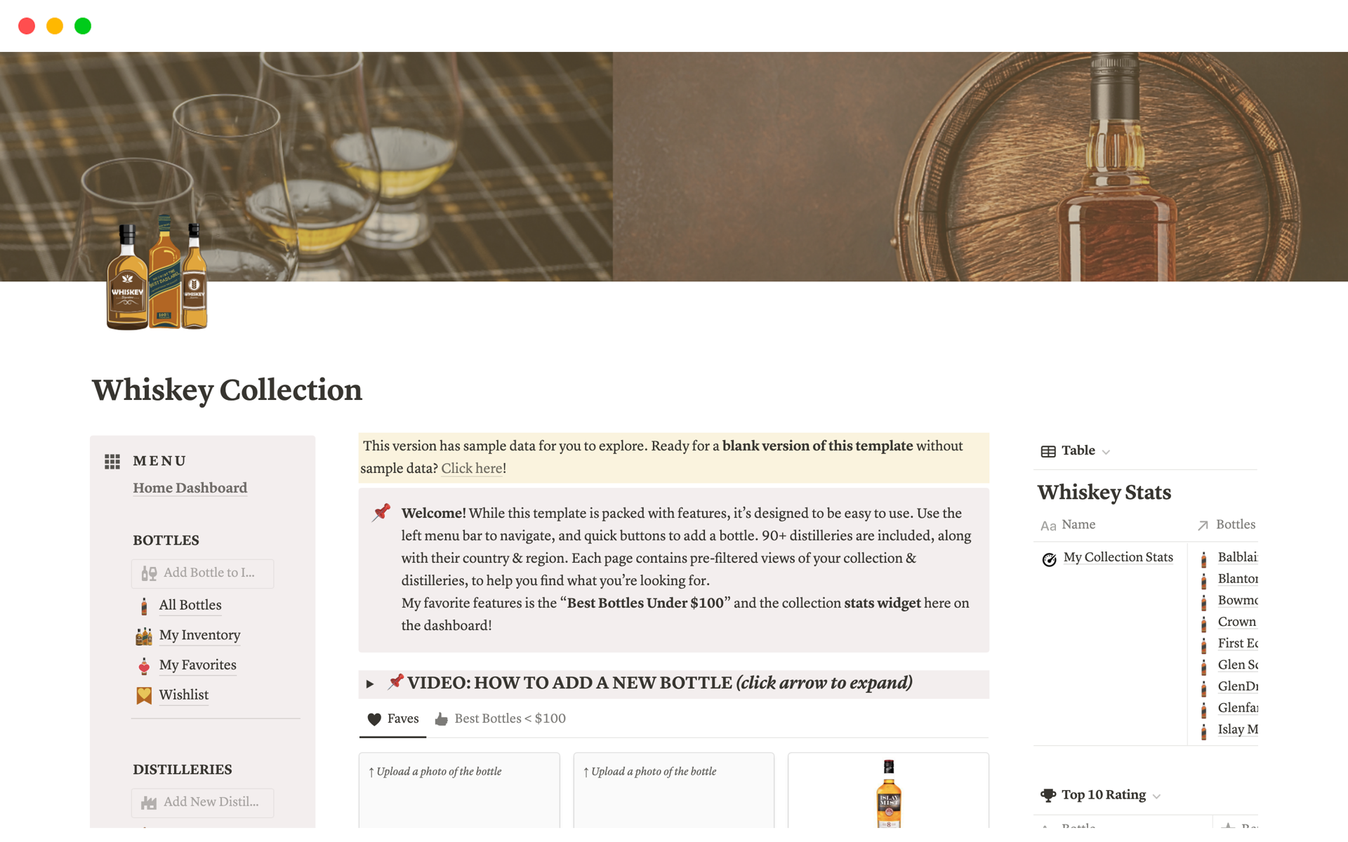 A template preview for Whiskey, Scotch & Bourbon Collection