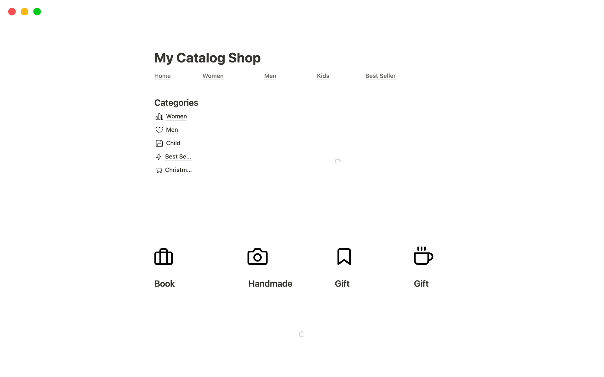 A template preview for My Catalog Shop