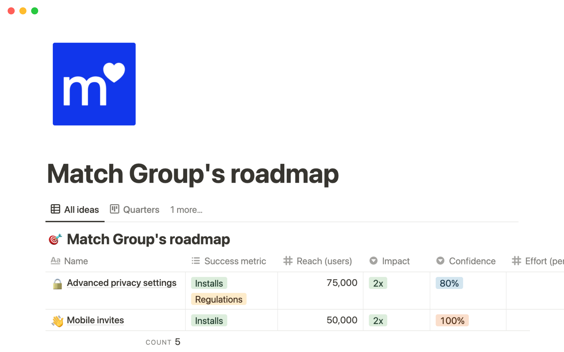 How to create a technology roadmap in Notion