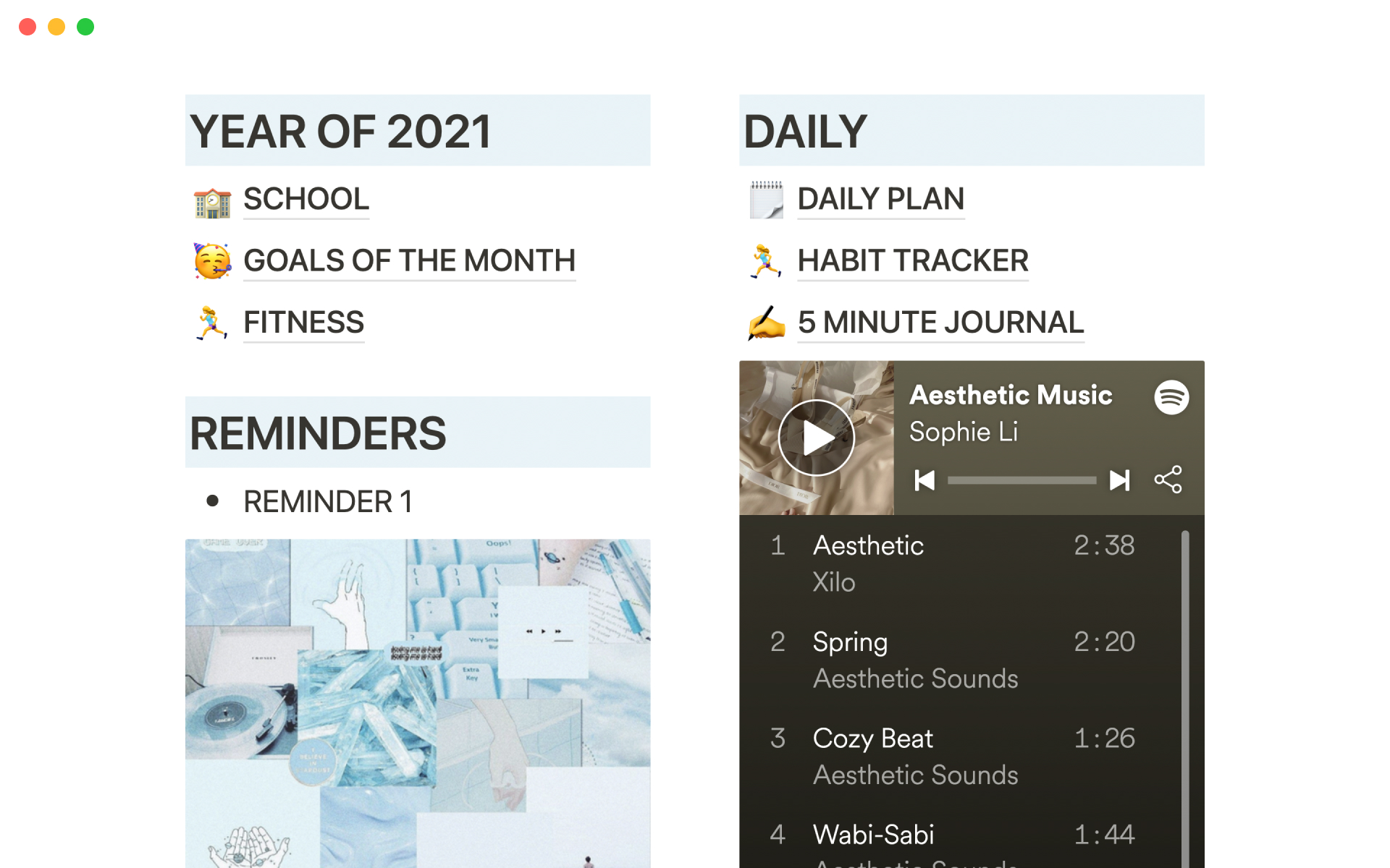 Become more organized, productive, and efficient with this dashboard, perfect for students.