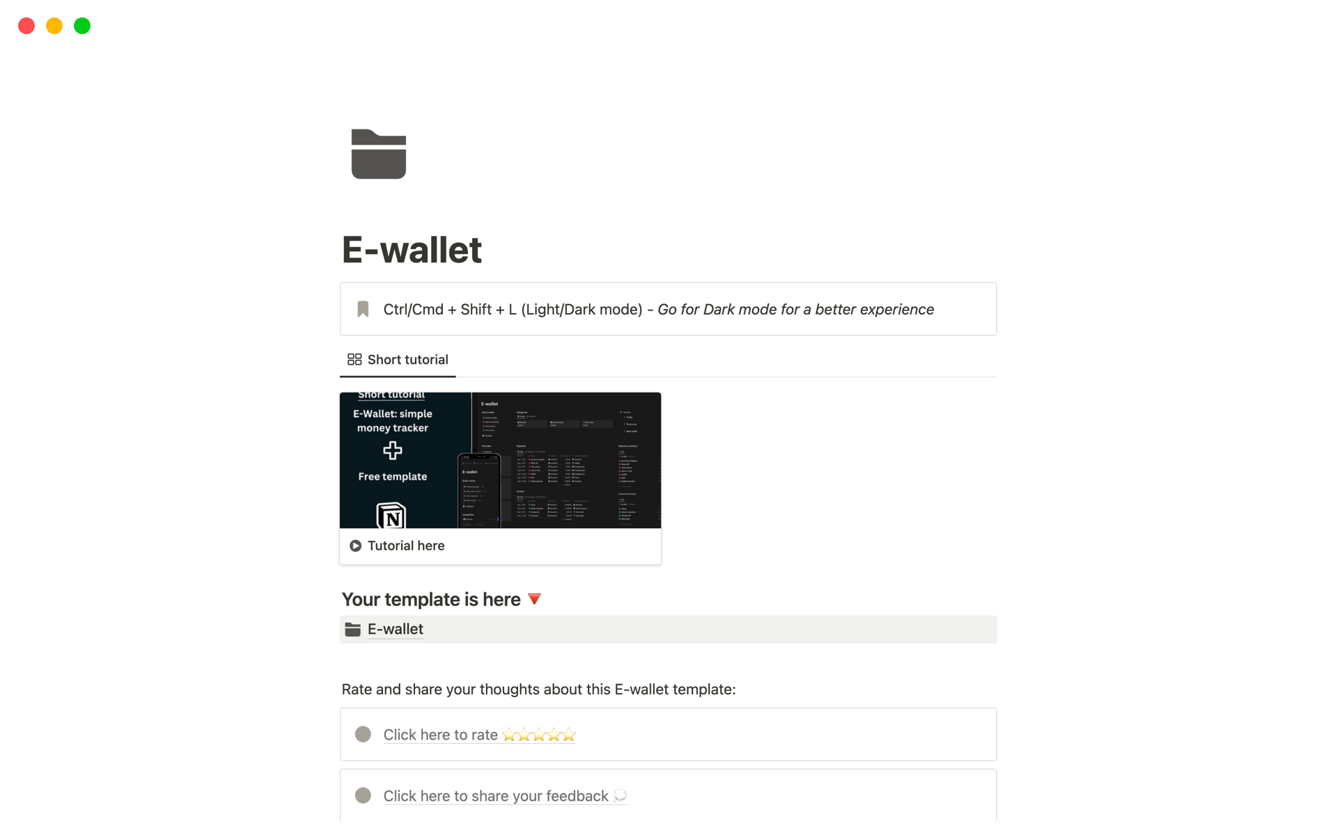 A template preview for E-wallet: Simple money tracker