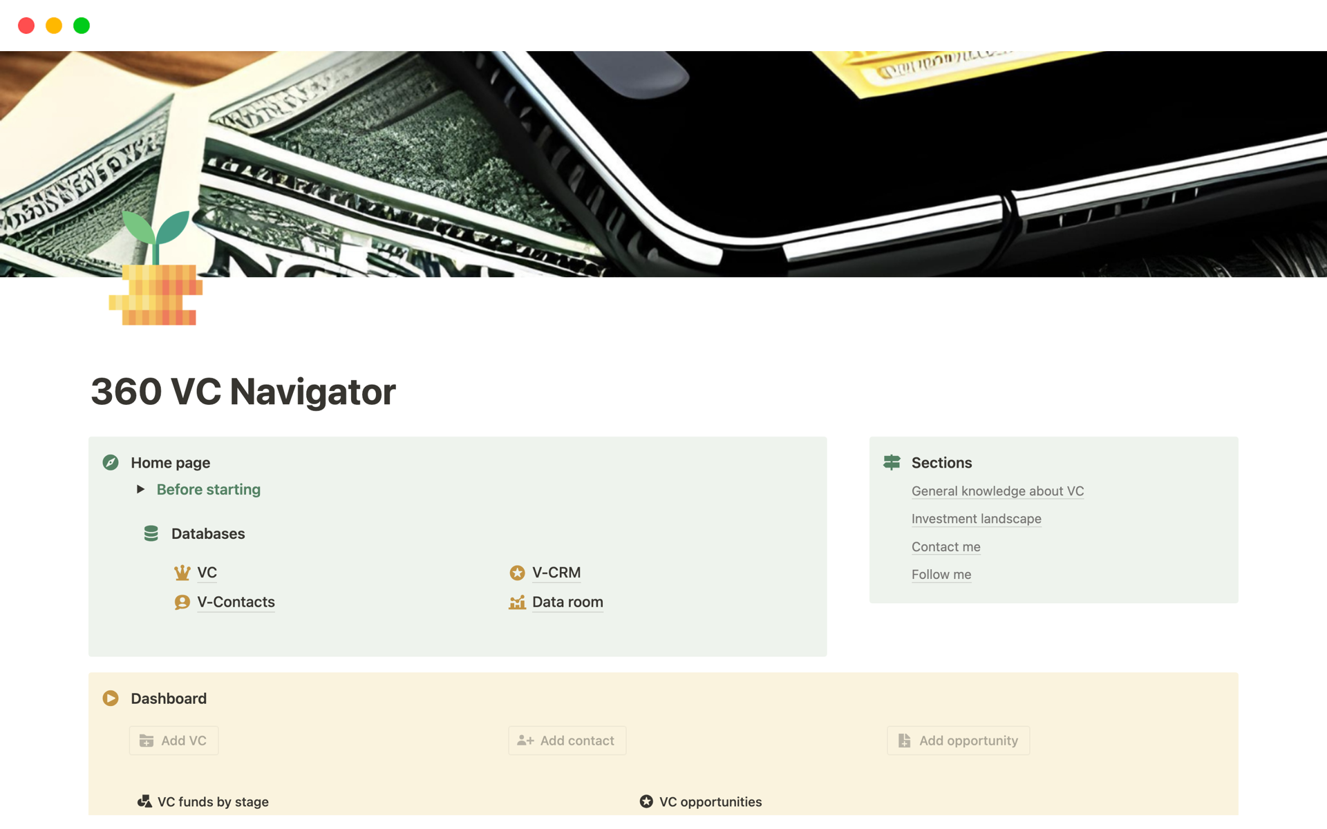 A template preview for 360 VC Navigator