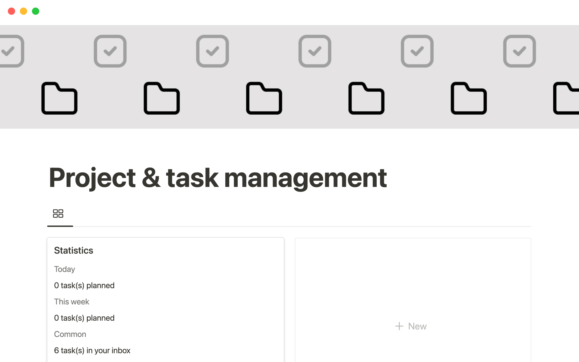 A template preview for Project & task management