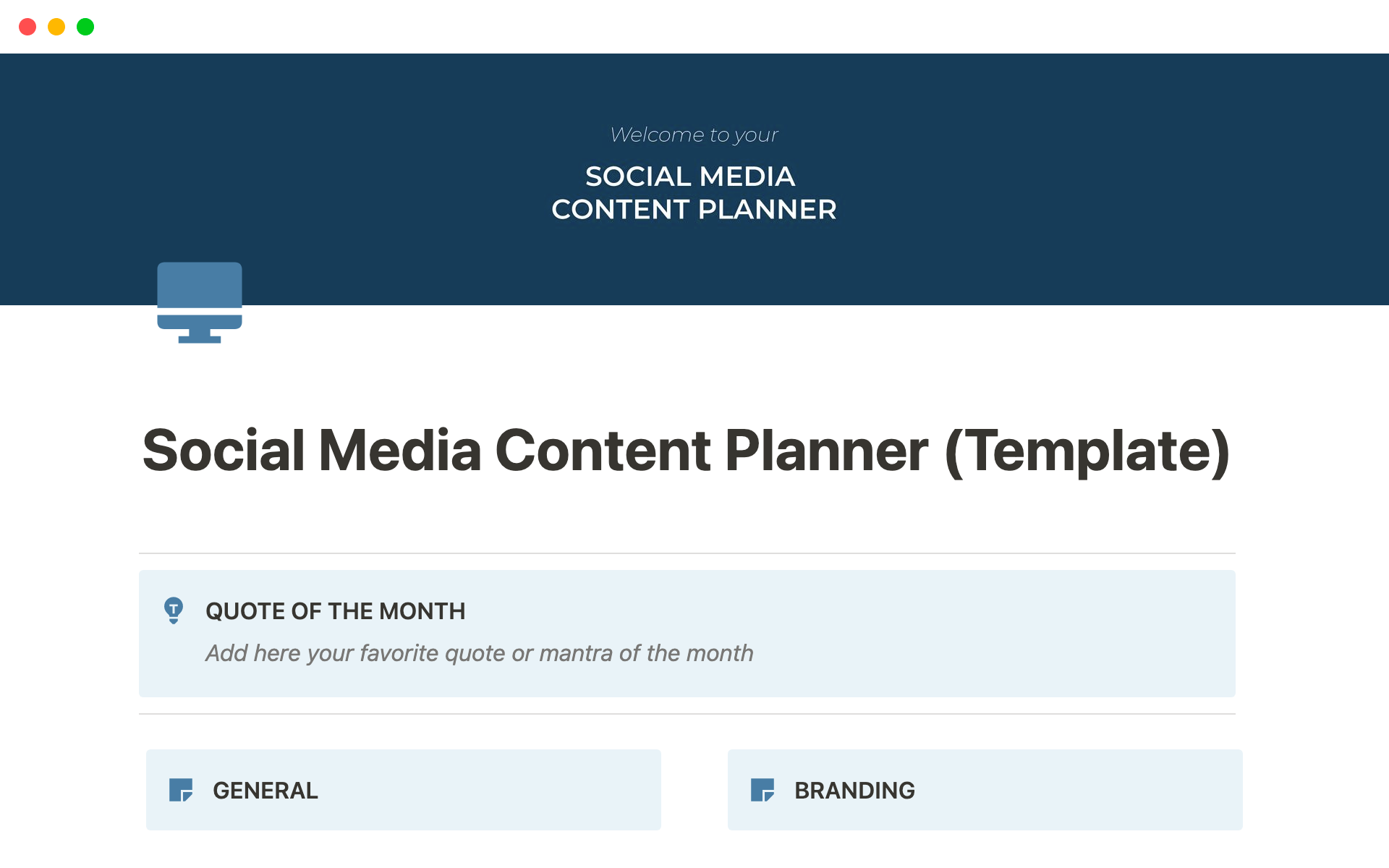 A template preview for Social Media Content Planner: Unleash your social media potential with our content planner!