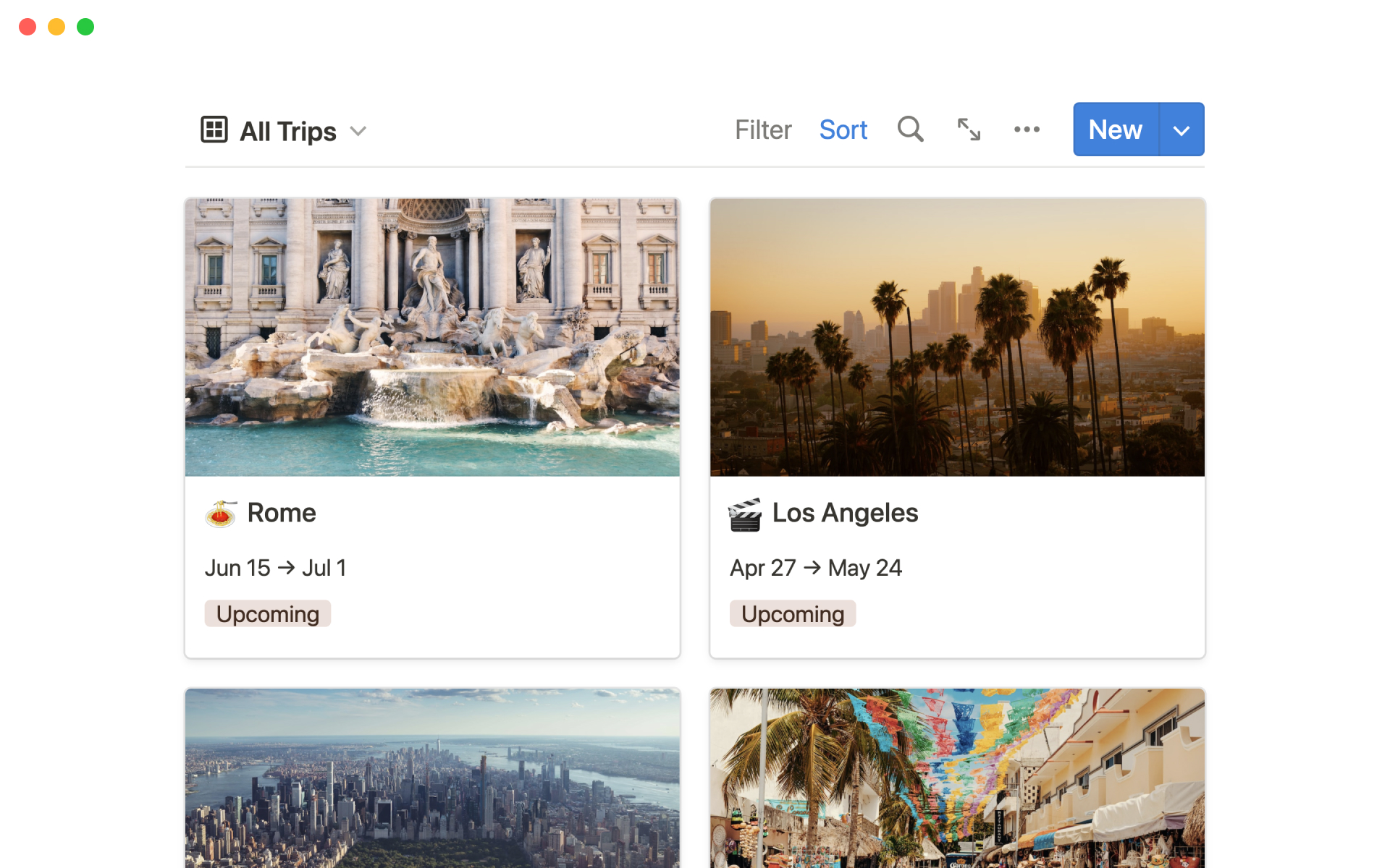 Conveniently organizes your trip details, links, documents, and more.