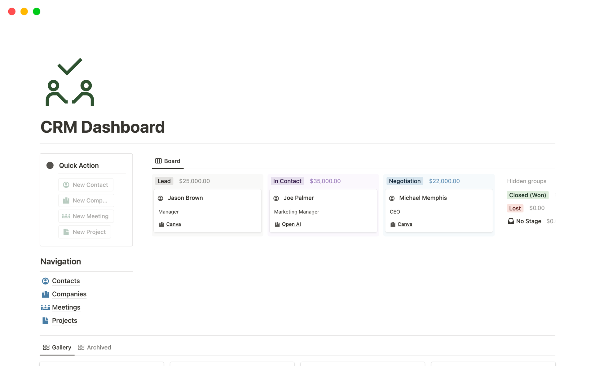 A template preview for Ultimate CRM Dashboard