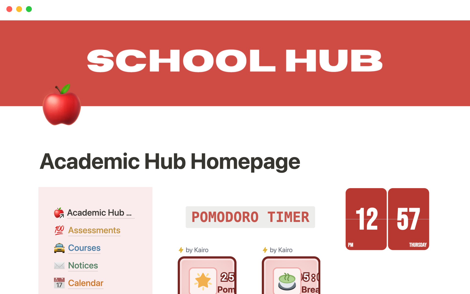 A template preview for Colourful School/Uni Hub