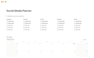 Social Media Planner Notion Template