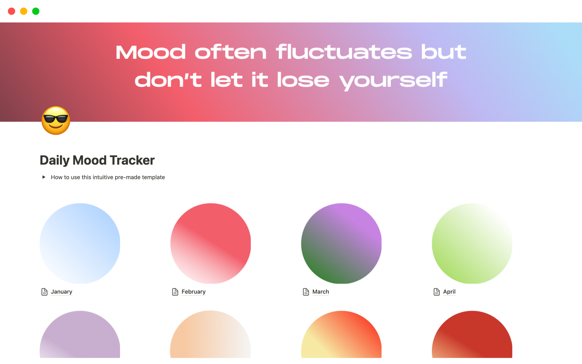 A template preview for Daily Mood Tracker & Journal