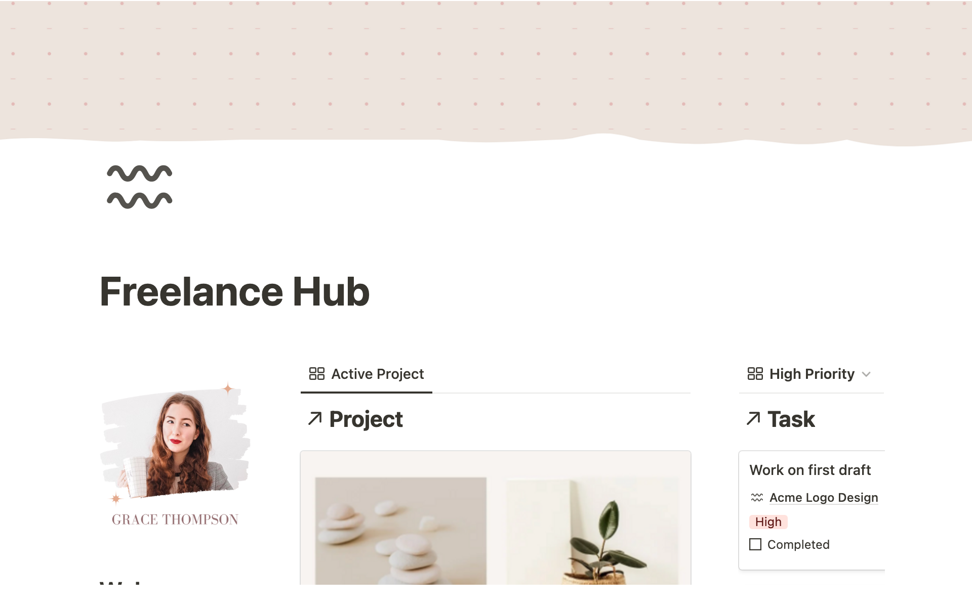 A template preview for Freelance dashboard