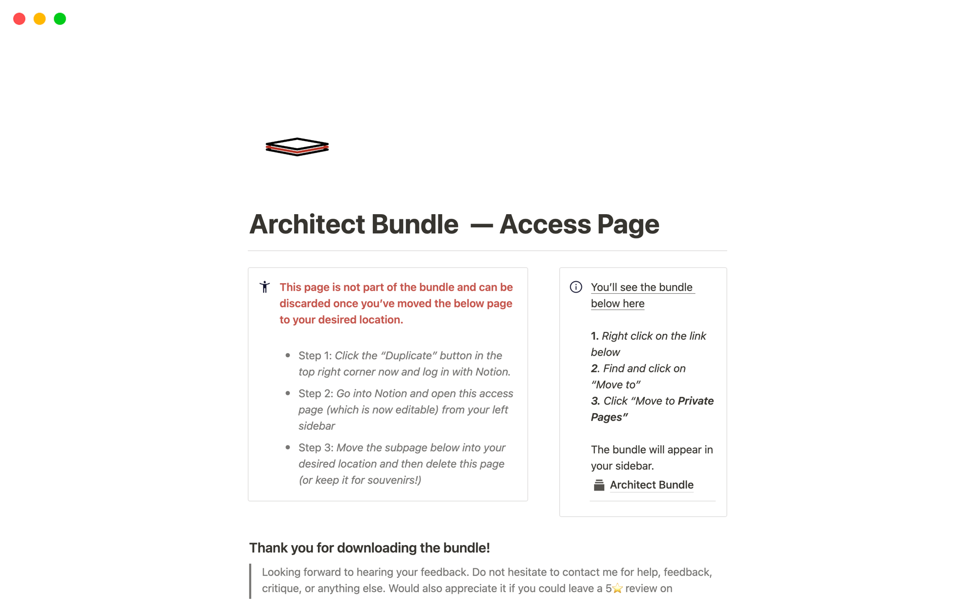 A template preview for Architect Bundle
