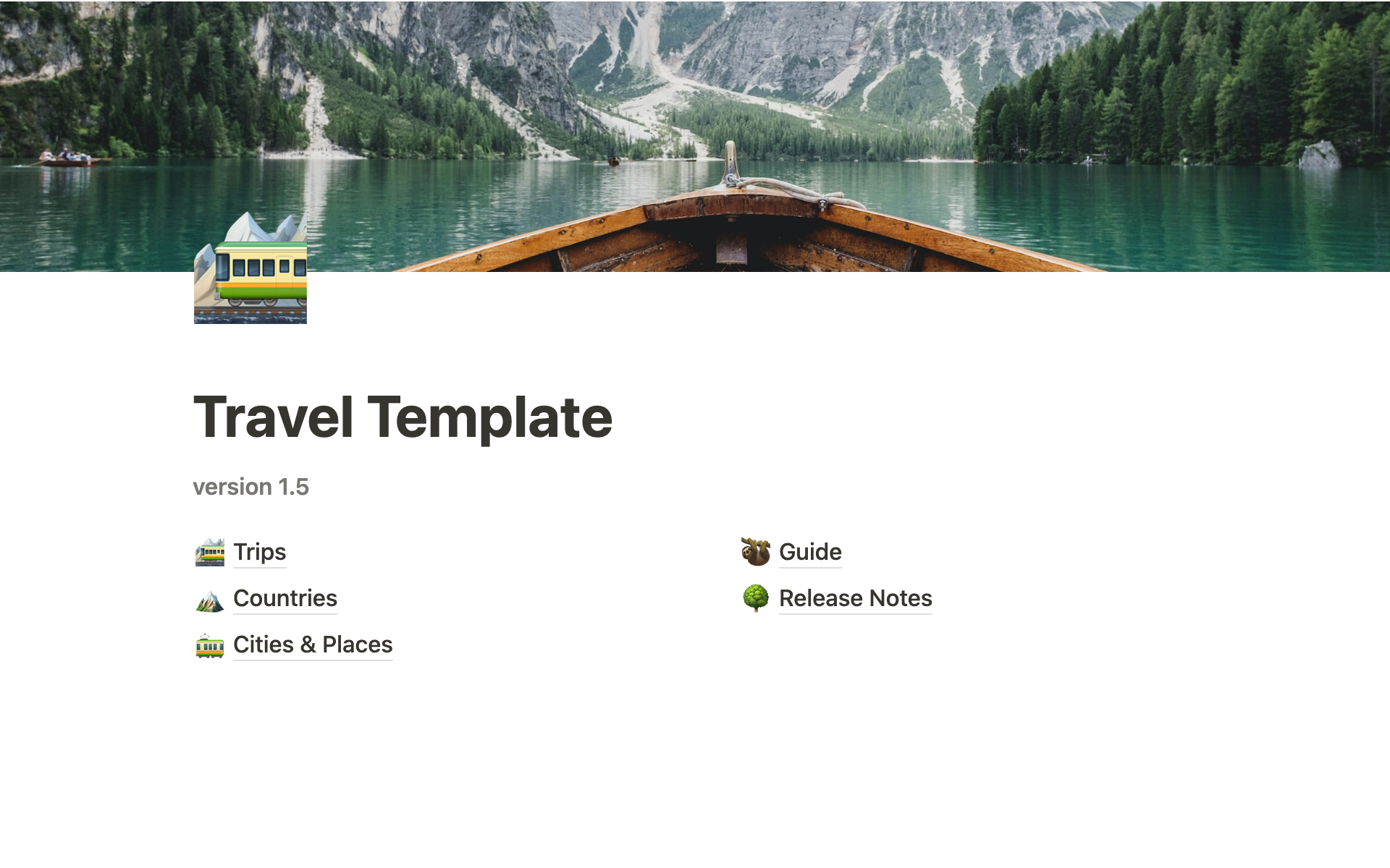 A template preview for Effortlessly track your travels