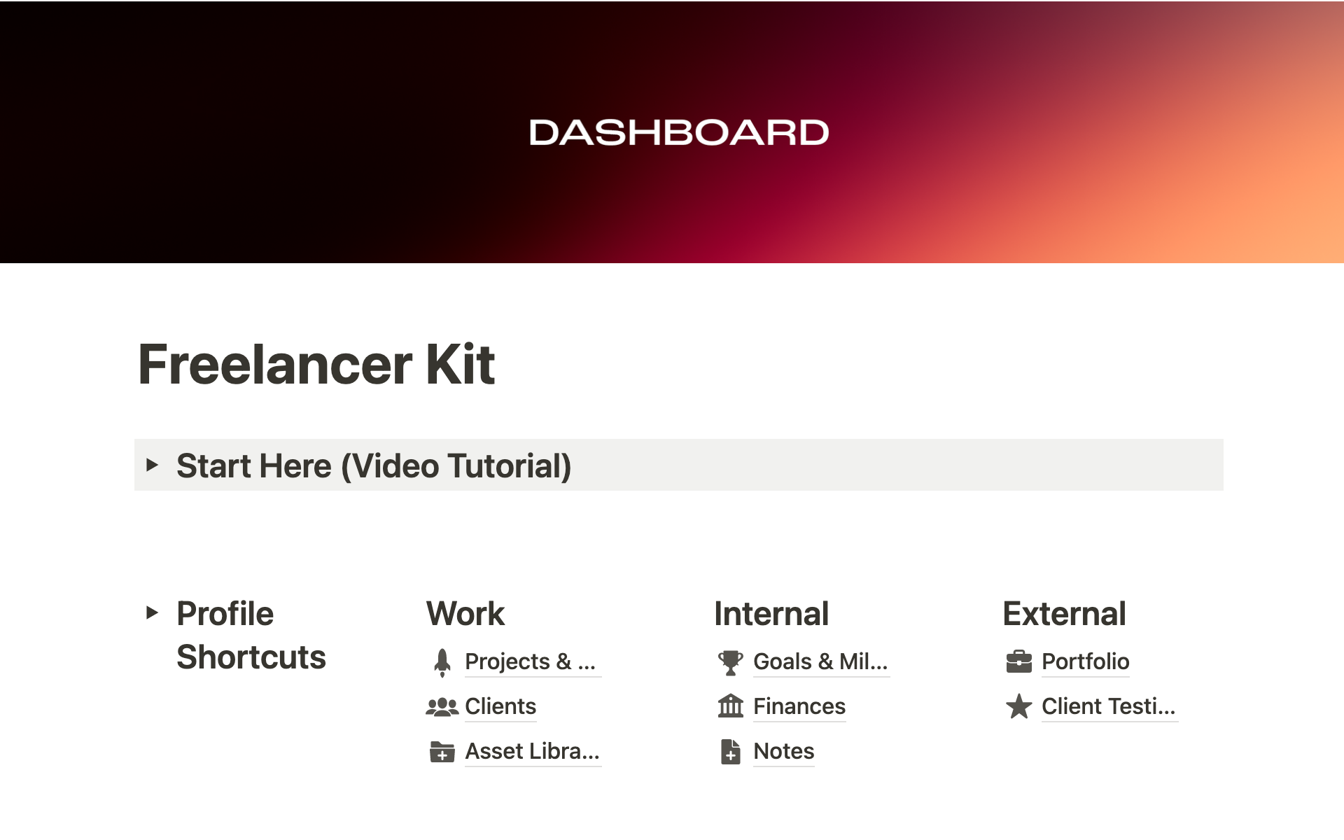 A template preview for Freelancer kit