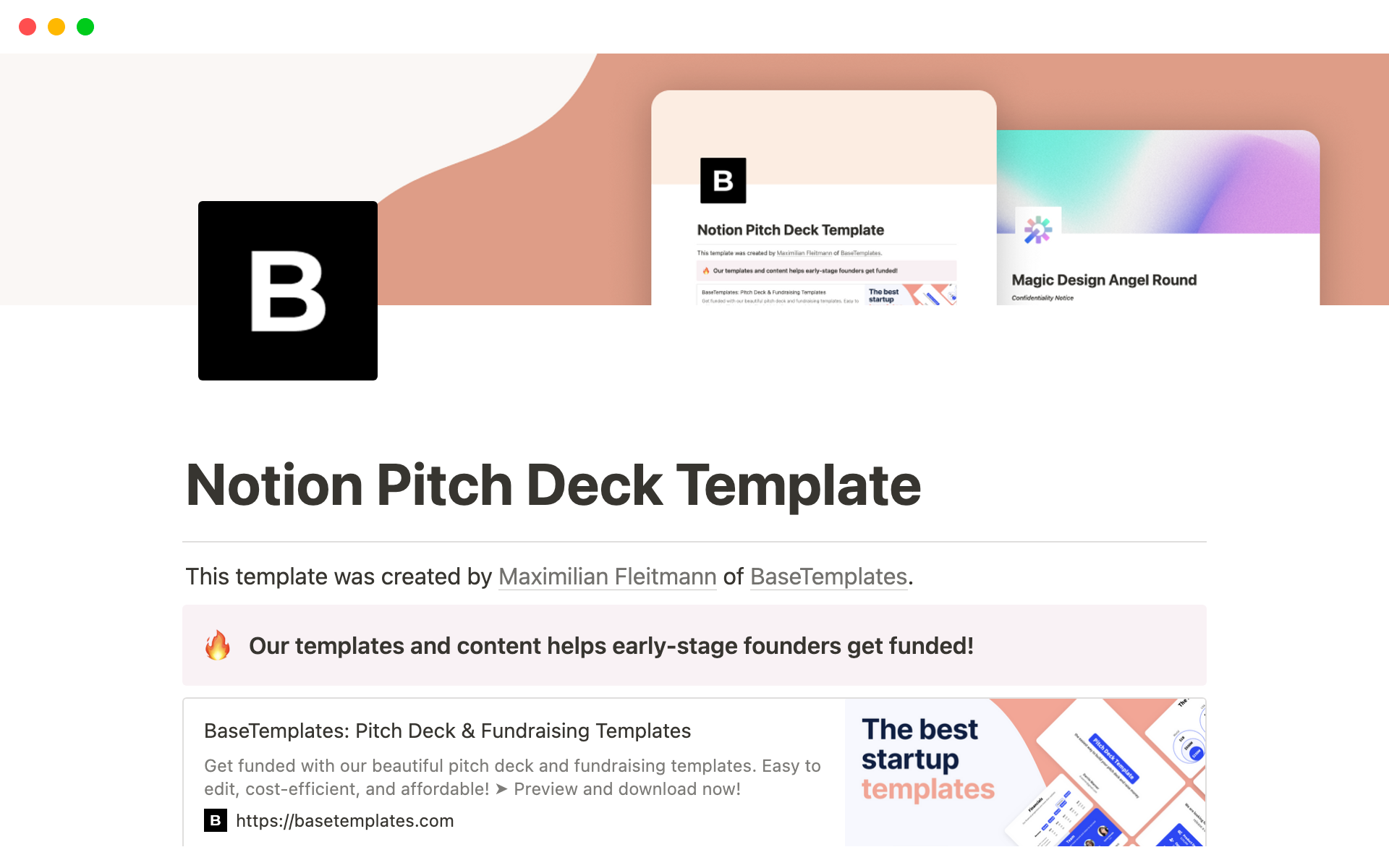 Use Notion to build your investor pitch deck and get funded.
