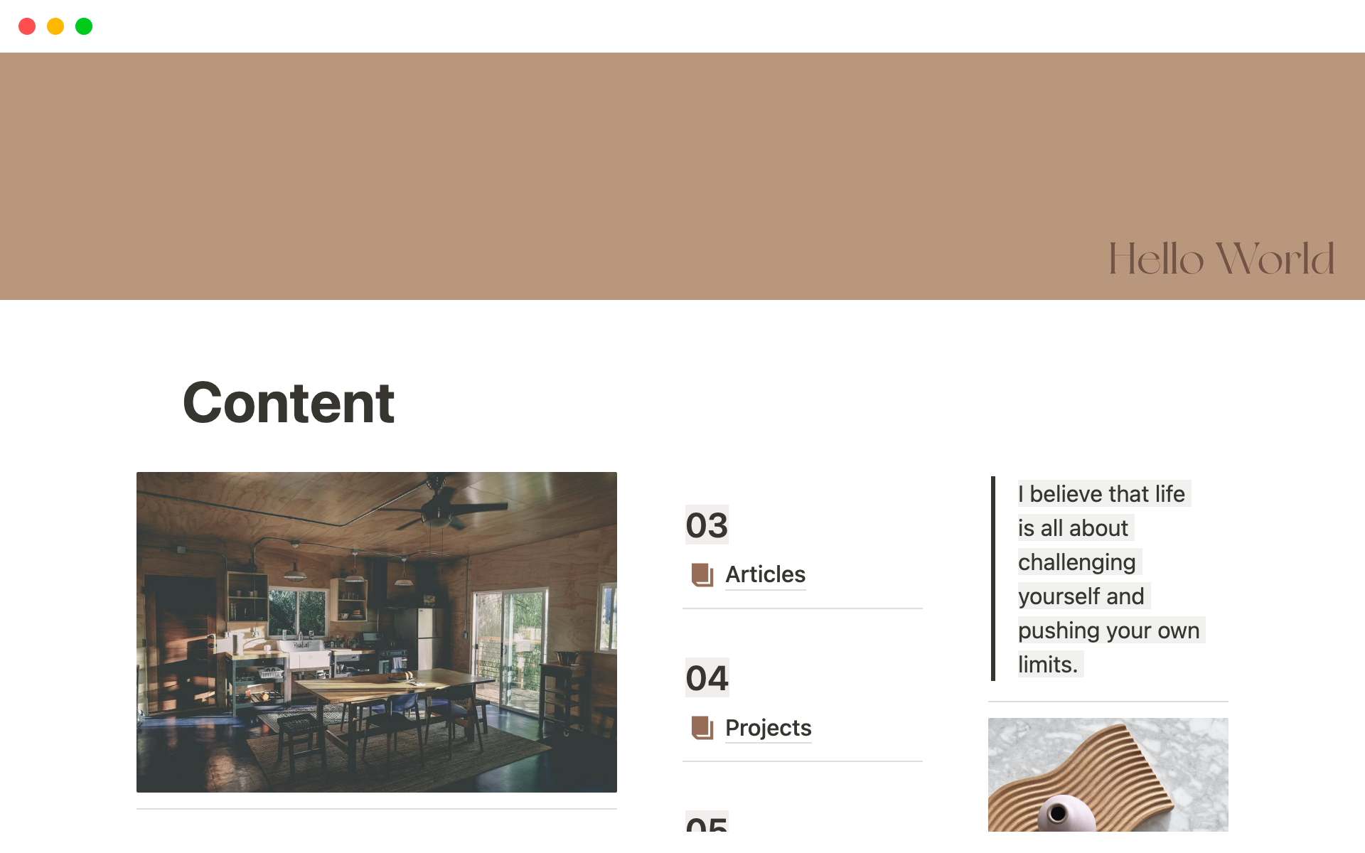 A template preview for Personal Site