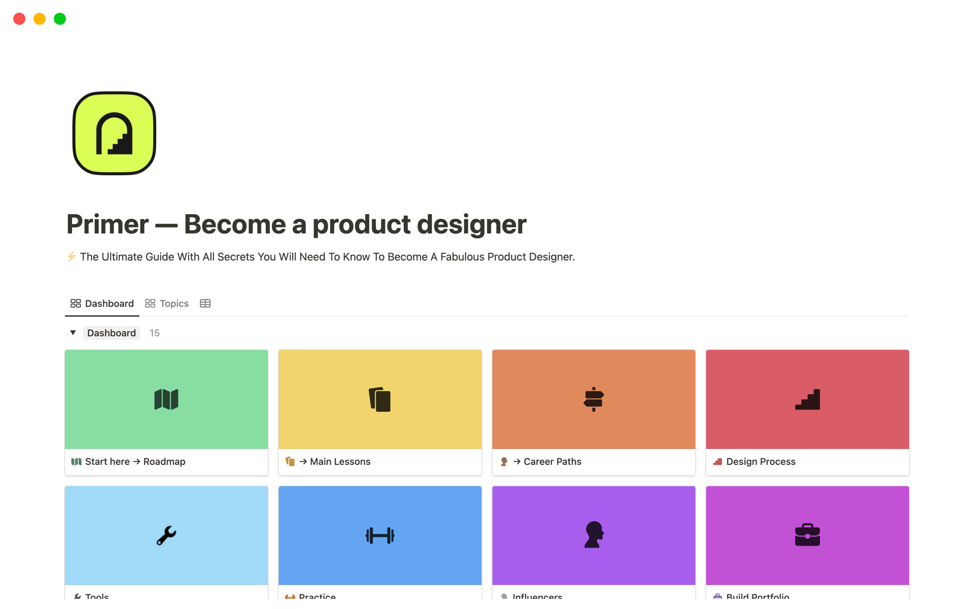 Primer Self paced Product Design Bootcamp Notion Template primer-self-paced-product-design-bootcamp-notion-template