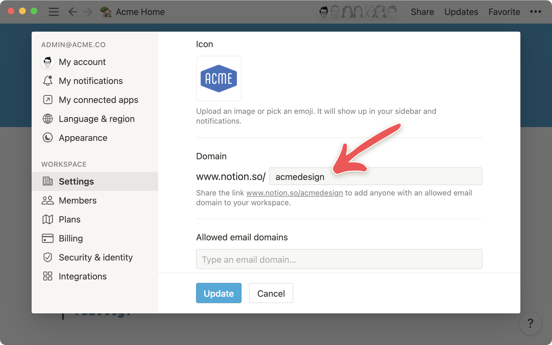 Here’s where you’ll set your custom domain.