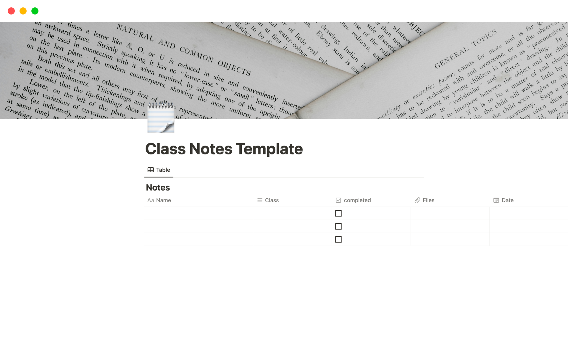 Class Notes | Notion Template