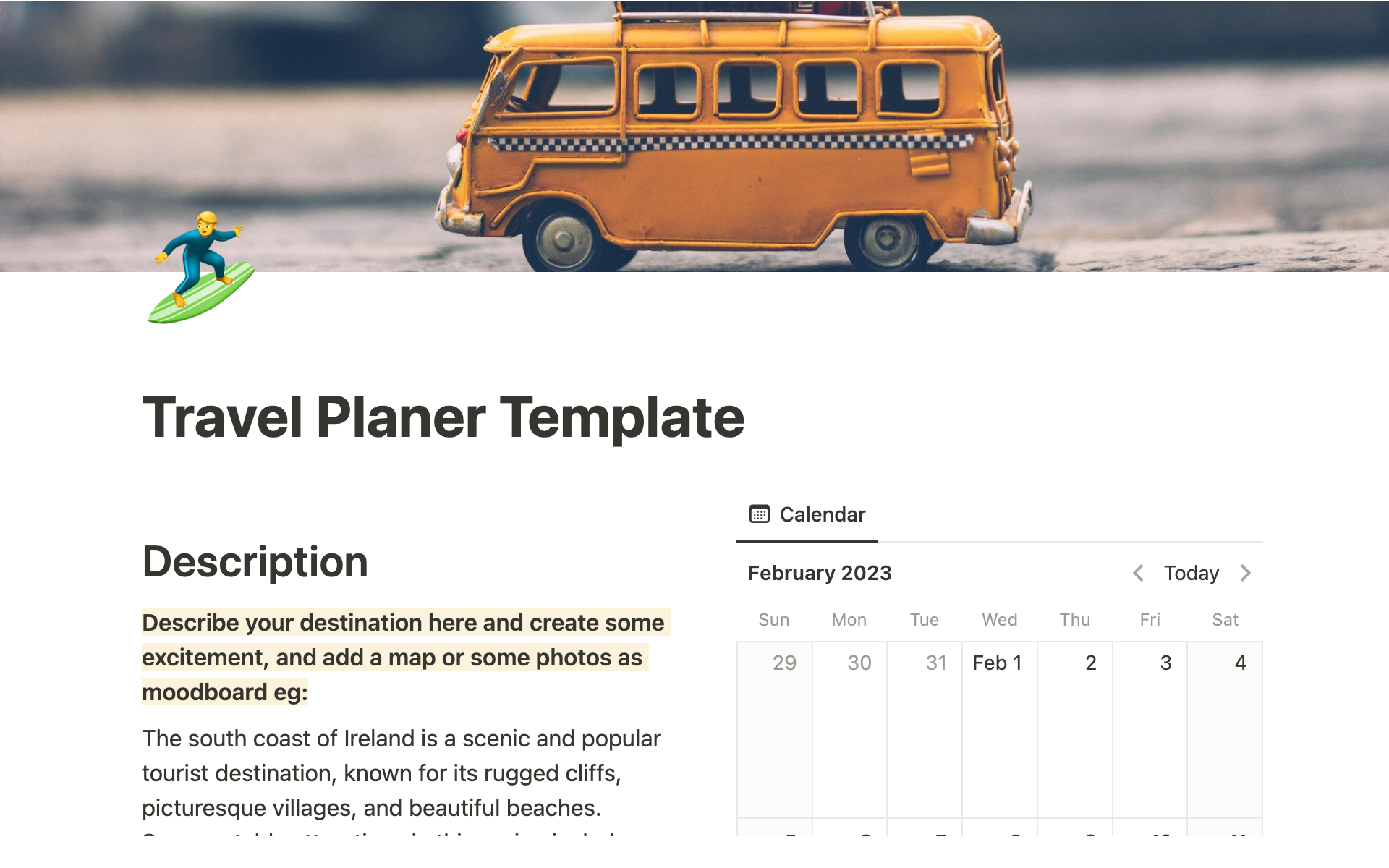 The travel planner template contains maps, pre-populated preparation and packing lists, a budget planner, and a daily activity and travel planner to help plan and organize a comprehensive and efficient trip.