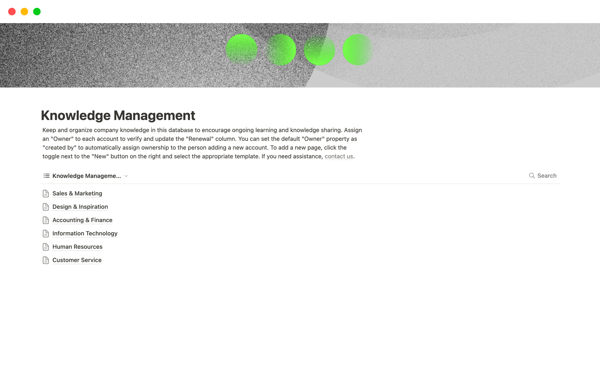 A template preview for Notion StartOps: Knowledge Management