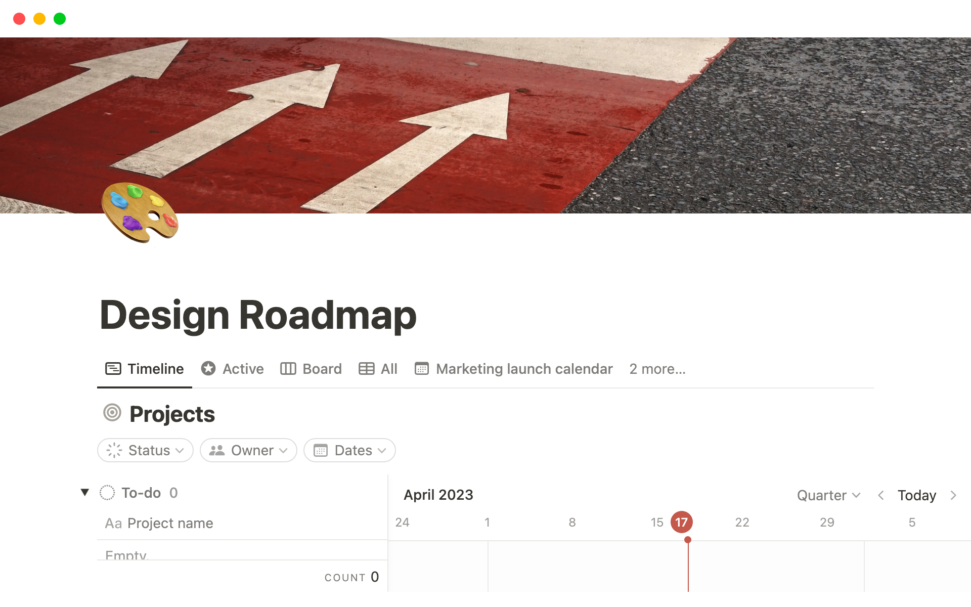 A template preview for Design Roadmap