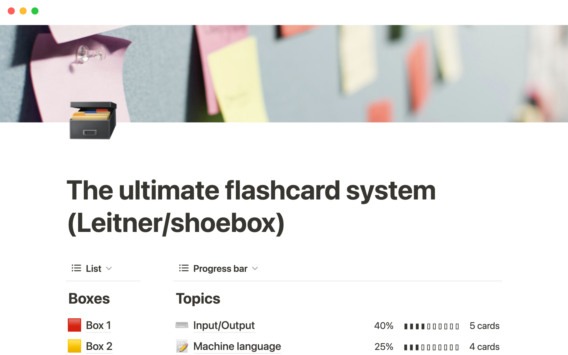 A template preview for The ultimate flashcard system