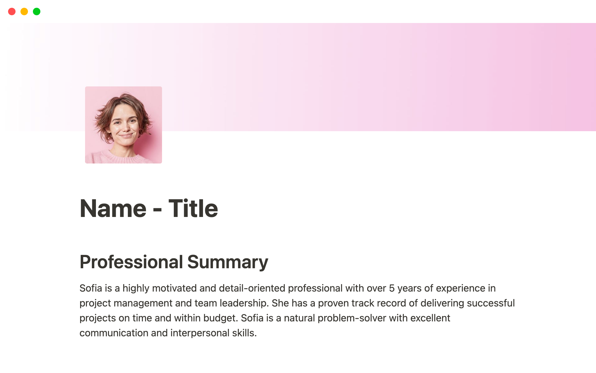 A template preview for Resume-CV-Portfolio Template