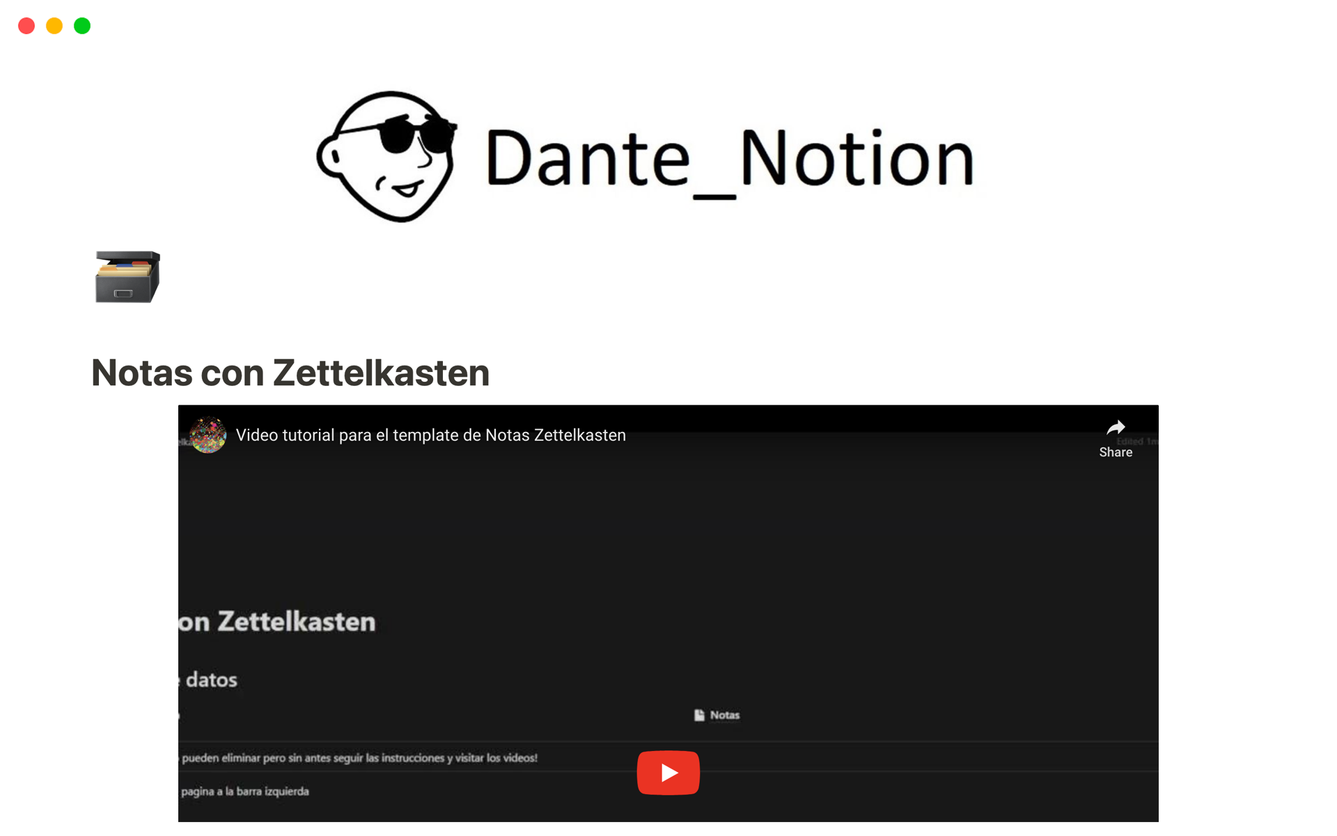 Notas con Zettelkasten Plantilla de Notion