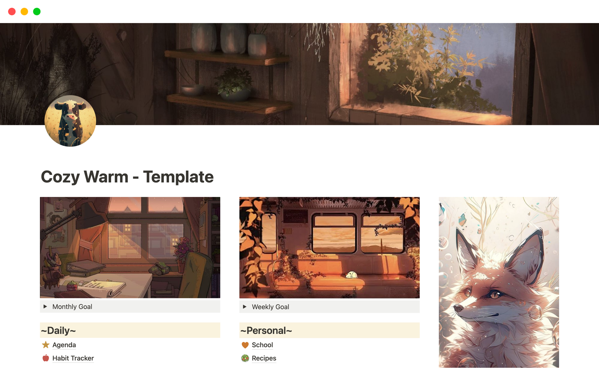 A template preview for Cozy Warm - Everything Template