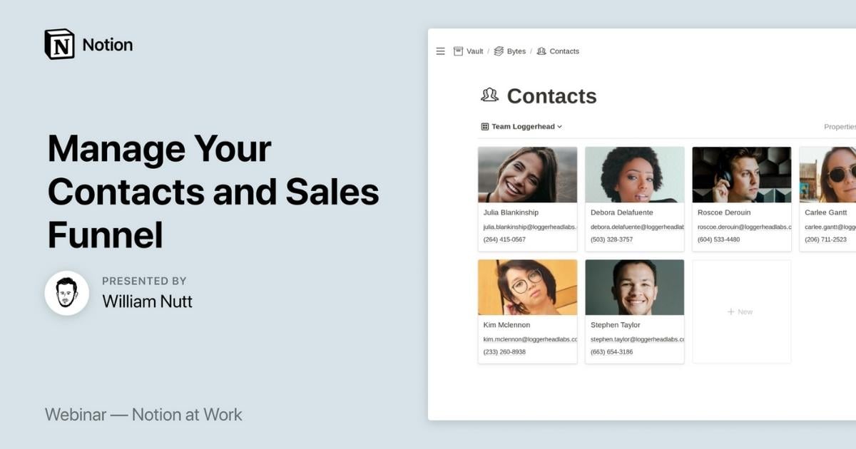 Notion at Work: Manage your contacts and sales funnel