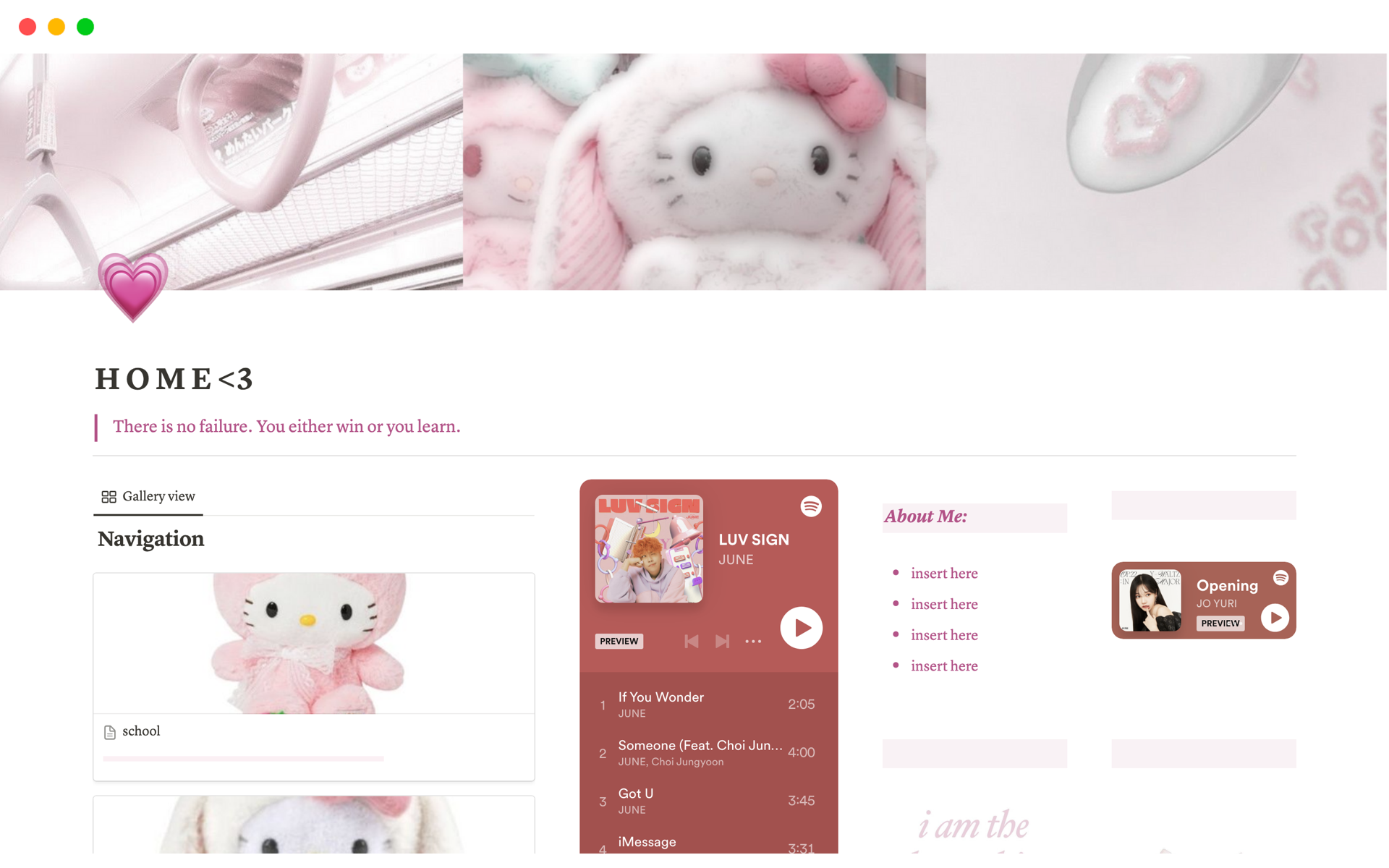 Hello Kitty Life Planner | Notion Template
