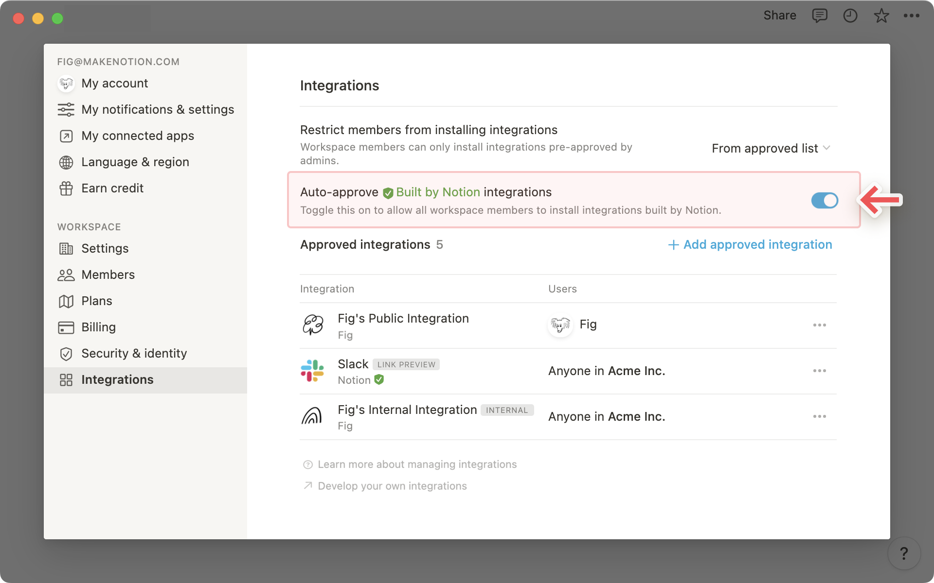 Integration – Auto-Genehmigung