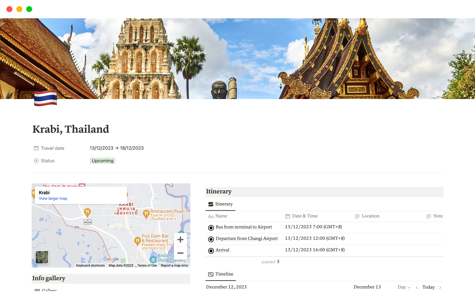 The Notion travel planner simplifies the process of organizing trips by offering a comprehensive platform to manage itineraries, reservations, packing lists, and travel expenses in one place