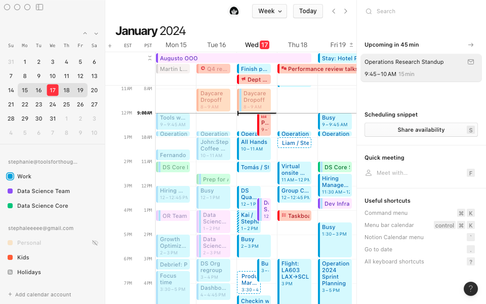 Notionカレンダーを使用すると、時間と作業を一体的に管理できます。