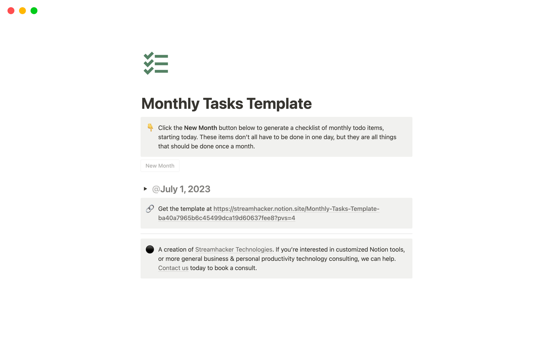 Monthly Tasks Template Notion Template Monthly Tasks Template Notion Template