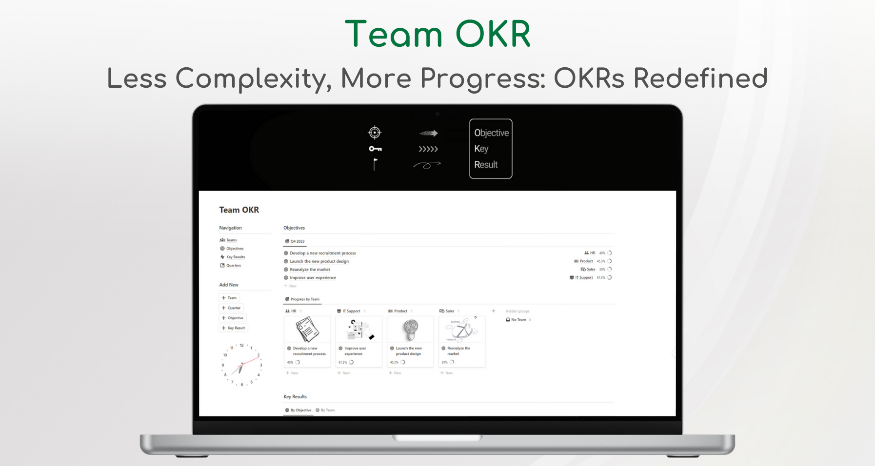  Team OKR is a notion template that helps you to use the popular OKR (Objectives and Key Results) method to set and track your goals