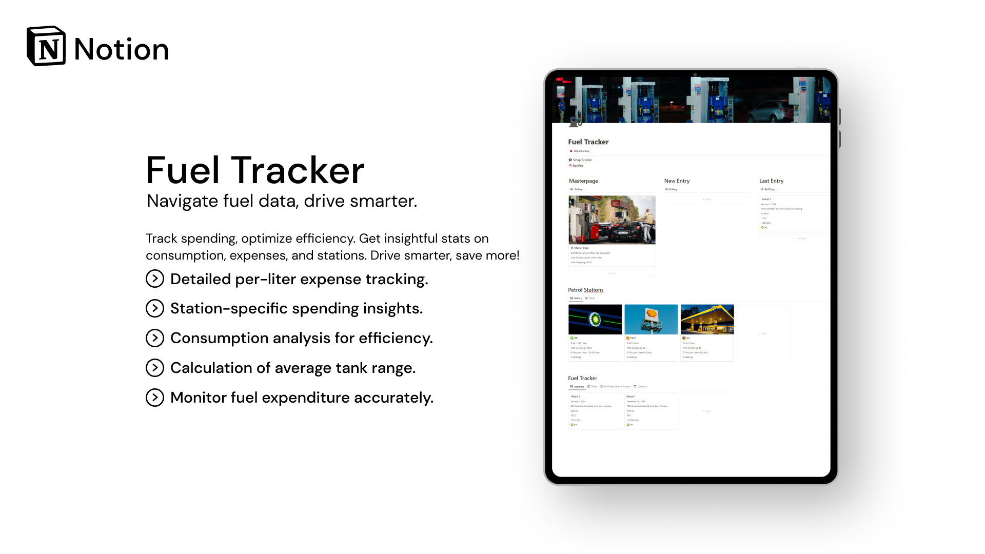 Revolutionize the way you manage your fuel expenses and optimize your driving experience with the intuitive fuel tracker.
